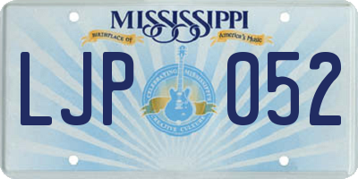 MS license plate LJP052