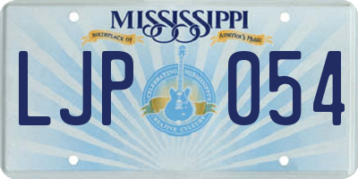 MS license plate LJP054