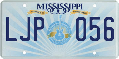 MS license plate LJP056