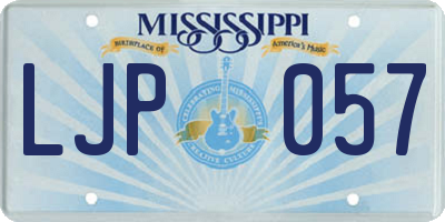 MS license plate LJP057