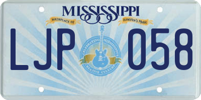 MS license plate LJP058