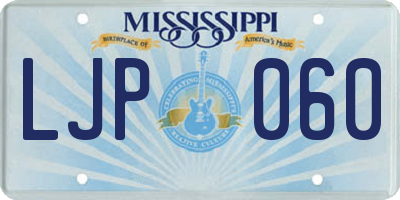 MS license plate LJP060