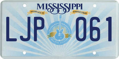 MS license plate LJP061