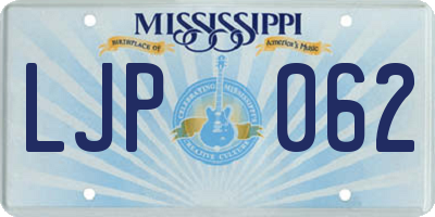 MS license plate LJP062