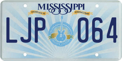 MS license plate LJP064