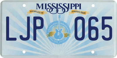 MS license plate LJP065