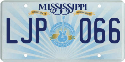 MS license plate LJP066