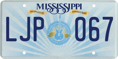 MS license plate LJP067