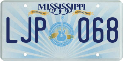MS license plate LJP068