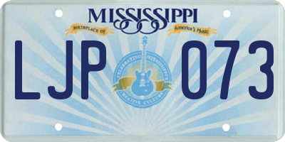 MS license plate LJP073