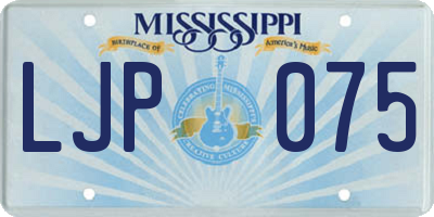MS license plate LJP075