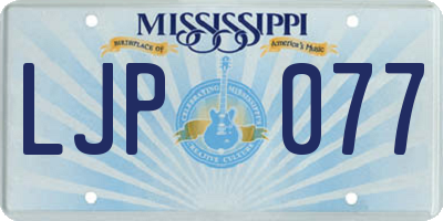 MS license plate LJP077