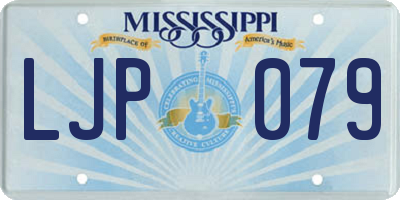 MS license plate LJP079