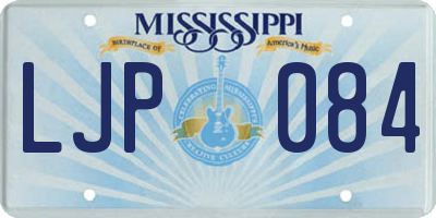 MS license plate LJP084