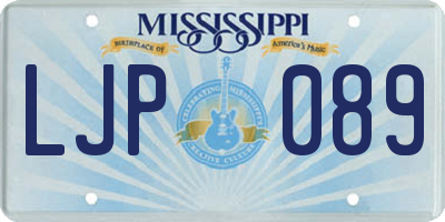 MS license plate LJP089