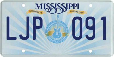 MS license plate LJP091