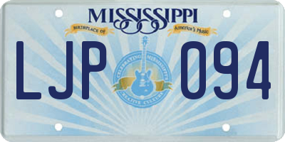 MS license plate LJP094