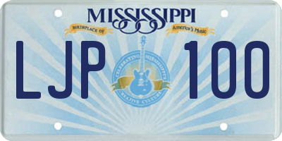 MS license plate LJP100