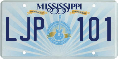MS license plate LJP101