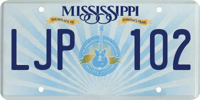 MS license plate LJP102