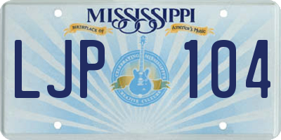 MS license plate LJP104