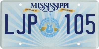 MS license plate LJP105