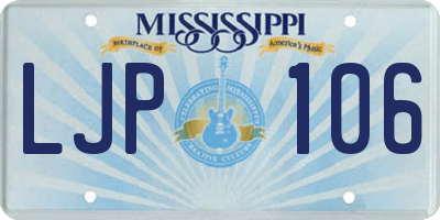 MS license plate LJP106