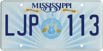 MS license plate LJP113