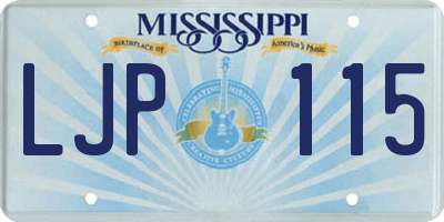 MS license plate LJP115