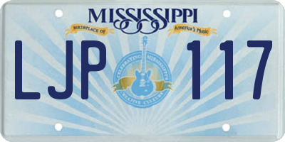 MS license plate LJP117
