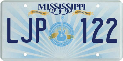 MS license plate LJP122