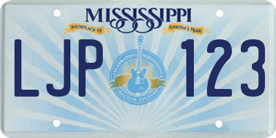 MS license plate LJP123
