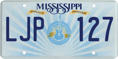 MS license plate LJP127