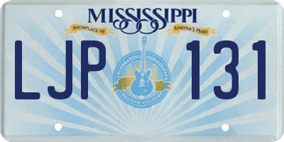 MS license plate LJP131