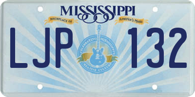 MS license plate LJP132