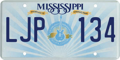MS license plate LJP134