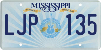 MS license plate LJP135