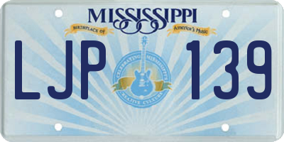 MS license plate LJP139