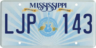 MS license plate LJP143