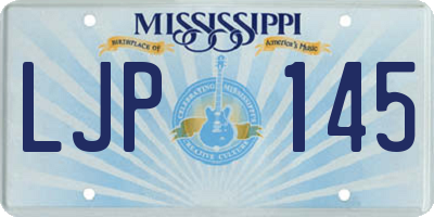 MS license plate LJP145