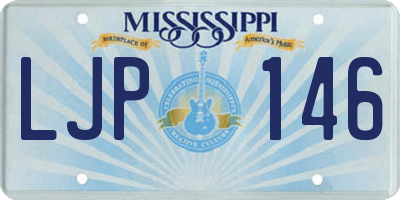 MS license plate LJP146