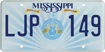 MS license plate LJP149