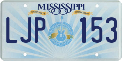 MS license plate LJP153