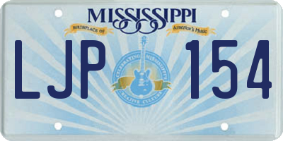 MS license plate LJP154
