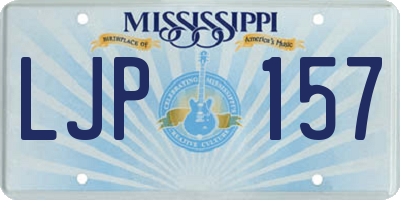MS license plate LJP157