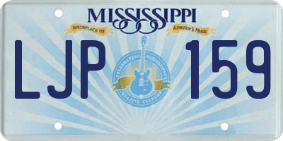 MS license plate LJP159