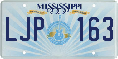 MS license plate LJP163