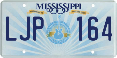 MS license plate LJP164