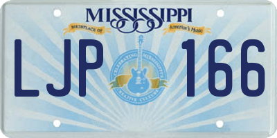 MS license plate LJP166