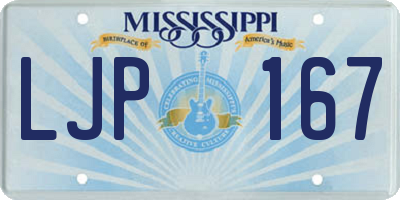 MS license plate LJP167